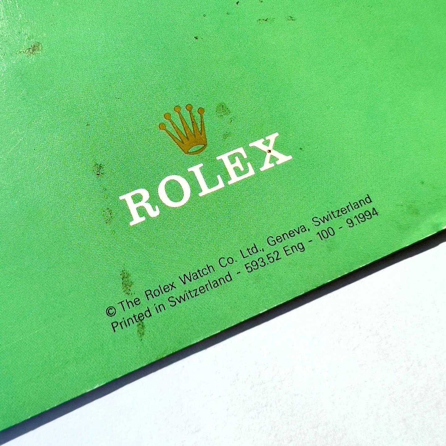 ROLEX Datejust 1994 Booklet/Pamphlet English