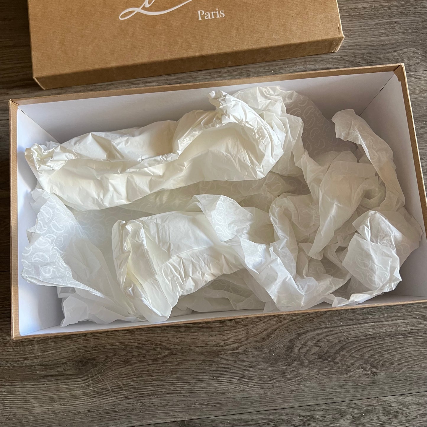 Christian Louboutin Tan Shoe Box with White Tissue 14.25x8.5x5.25 inches