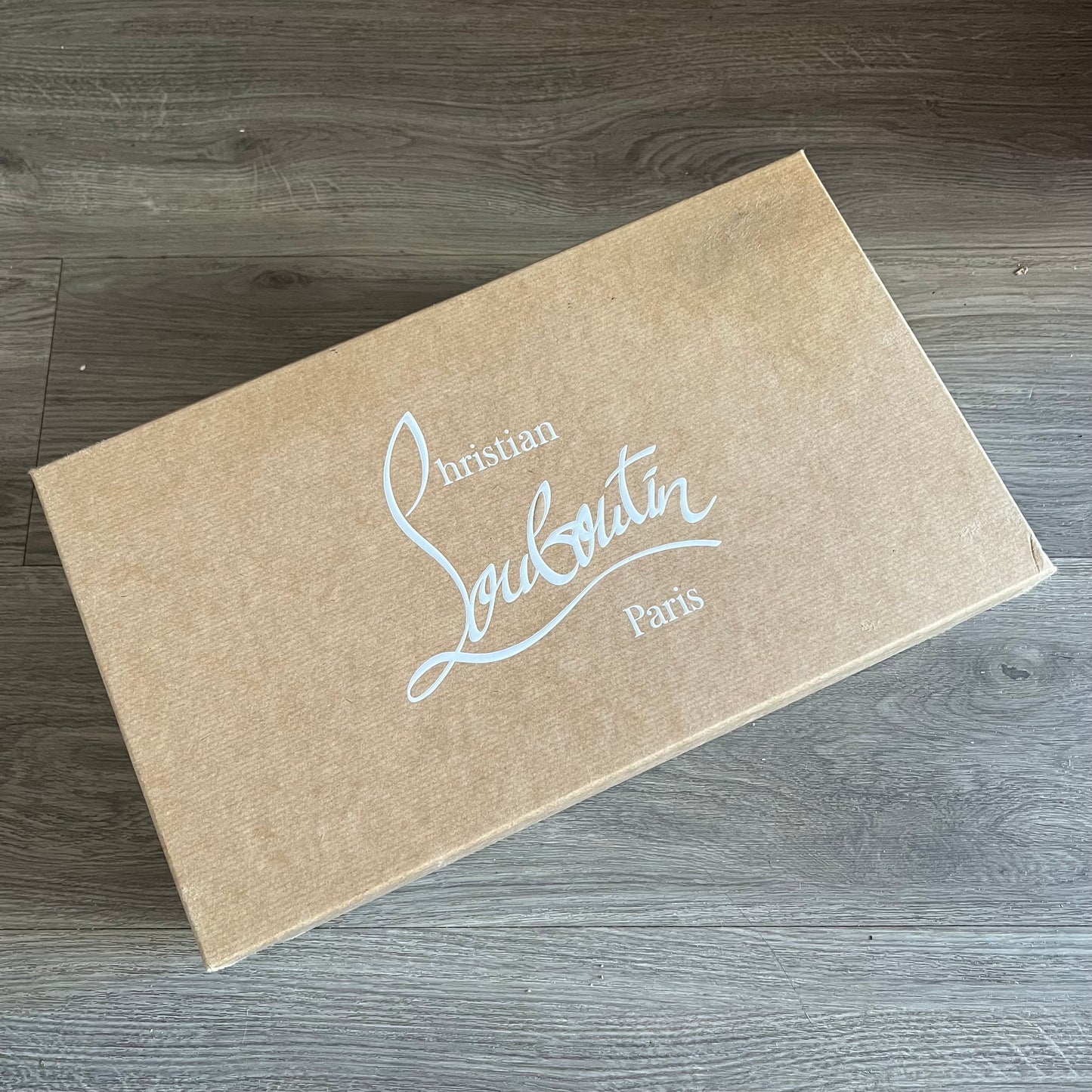 Christian Louboutin Tan Shoe Box with White Tissue 14.25x8.5x5.25 inches