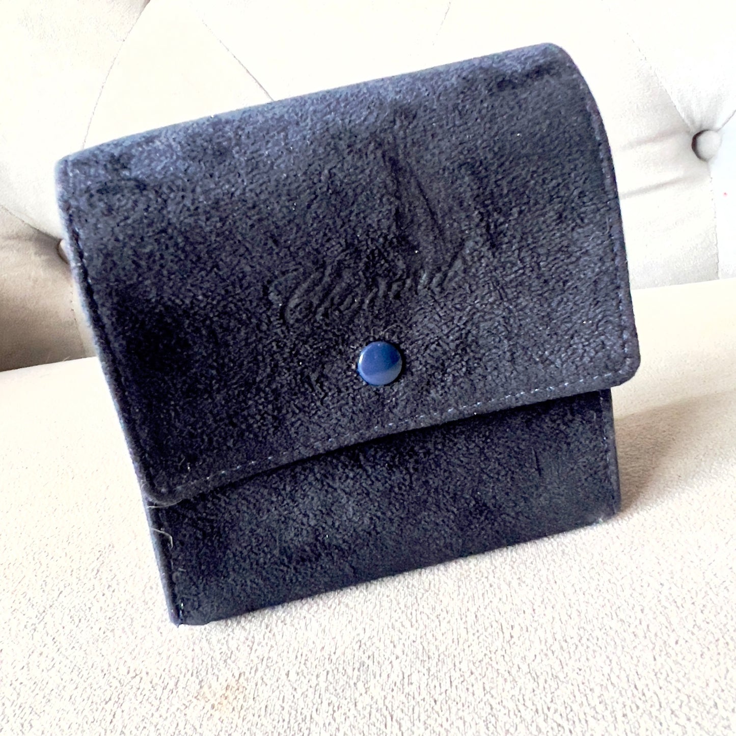 CHOPARD Blue Faux Suede Case 4x4x2 inches