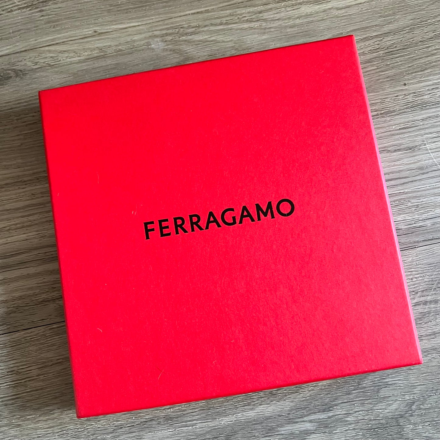 FERRAGAMO Red Storage Gift Box w/ Tissue & Receipt/Authentication Card Envelope