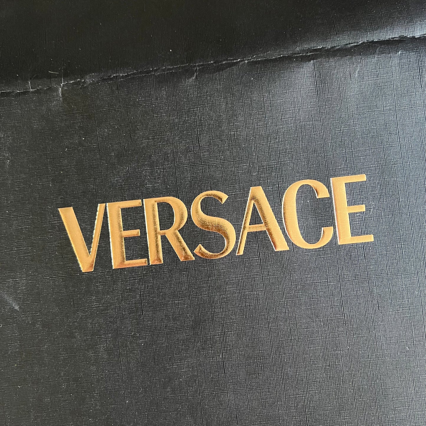 VERSACE Black Shopping Gift Bag with Gokd Logo 13.5x13x5.5 inches