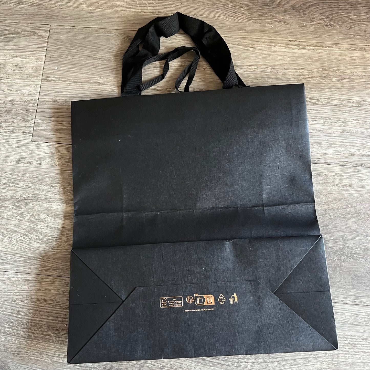 VERSACE Black Shopping Gift Bag with Gokd Logo 13.5x13x5.5 inches