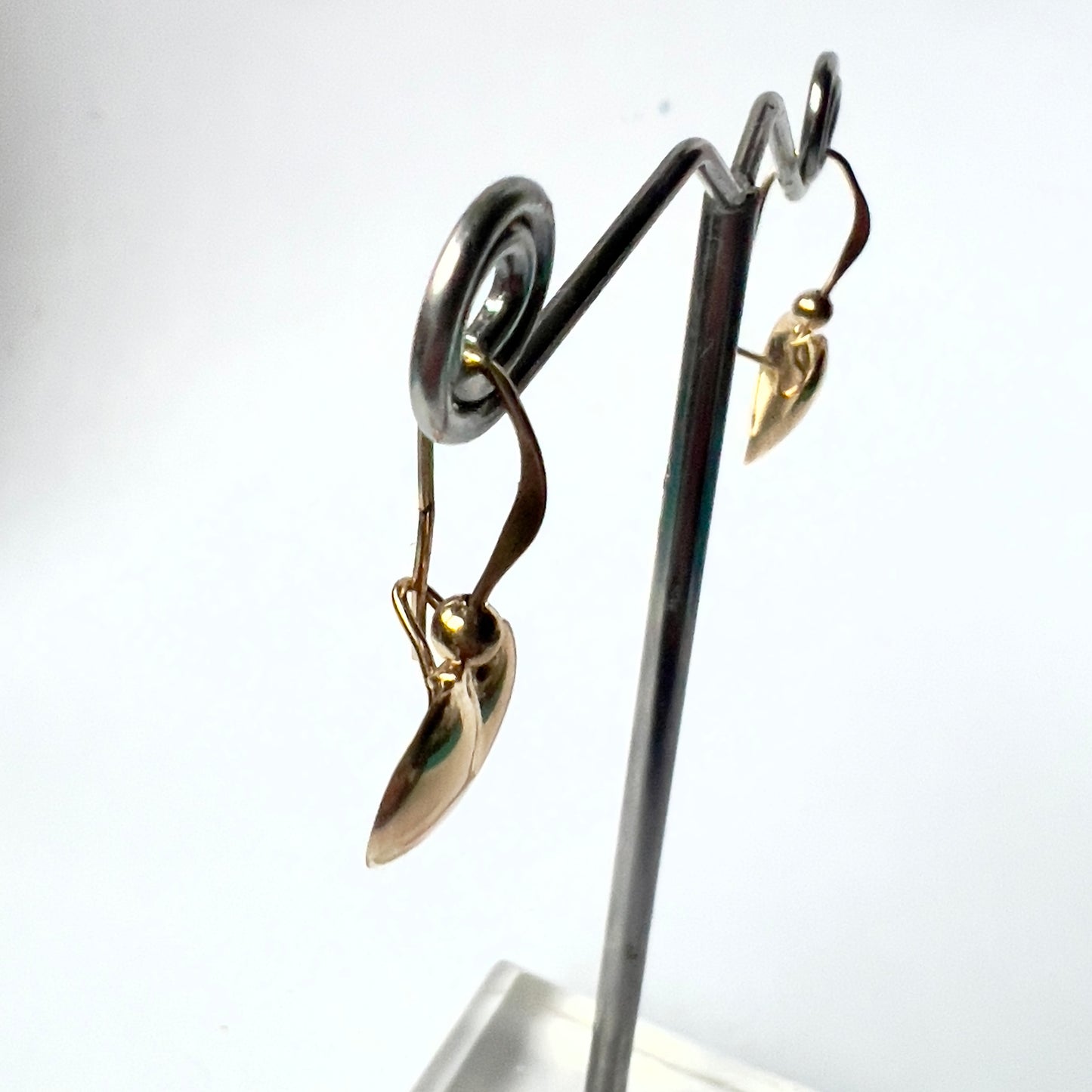 14K Yellow Gold Heart Shape Earrings 1.11g