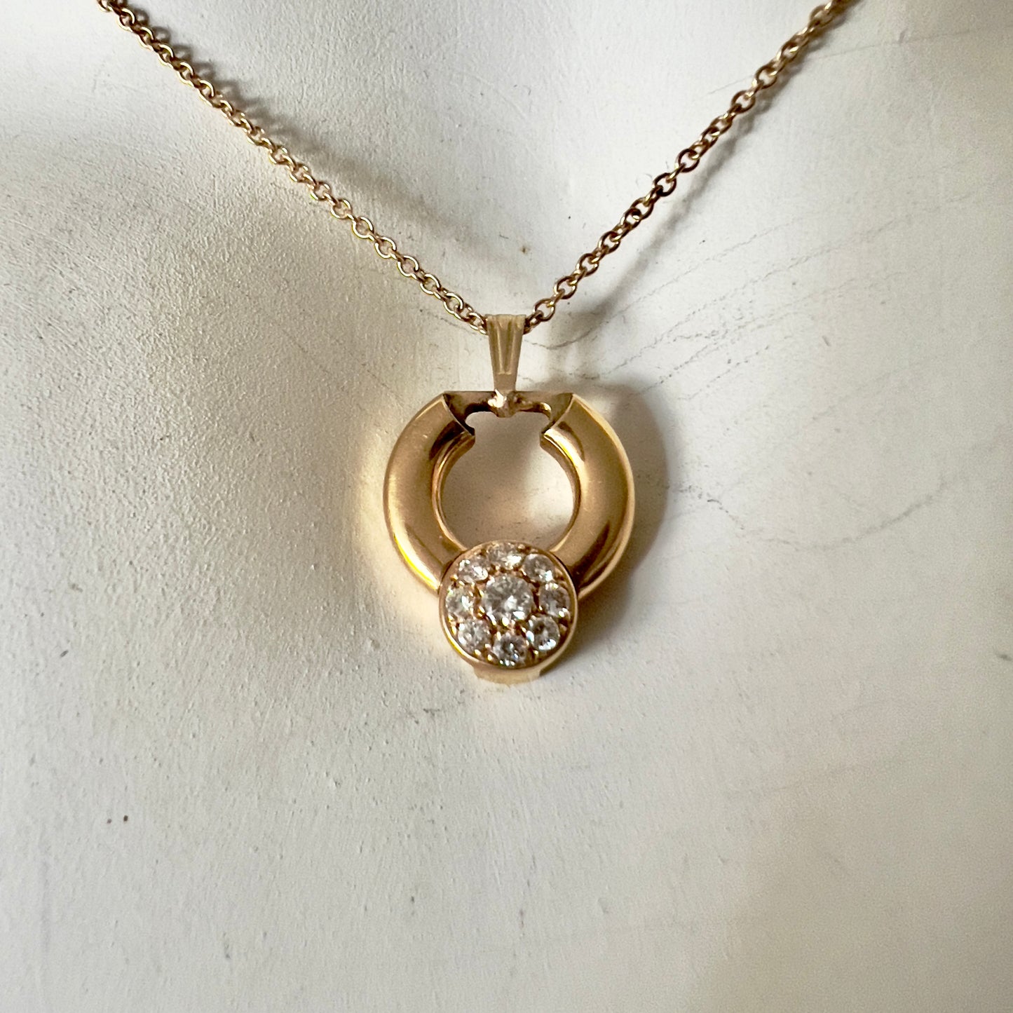 18K Yellow Gold VS Diamond Pendant/Necklace w/ 14K Yellow Gold Chain 14.5 inches long