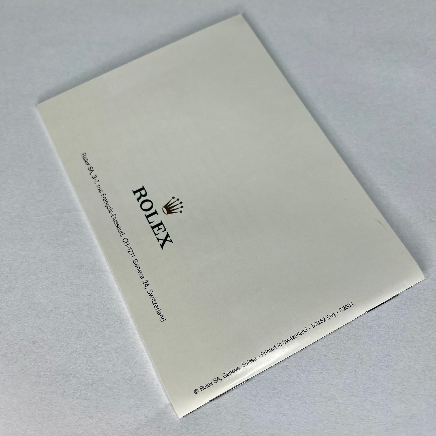 YOUR ROLEX OYSTER Booklet English 2004