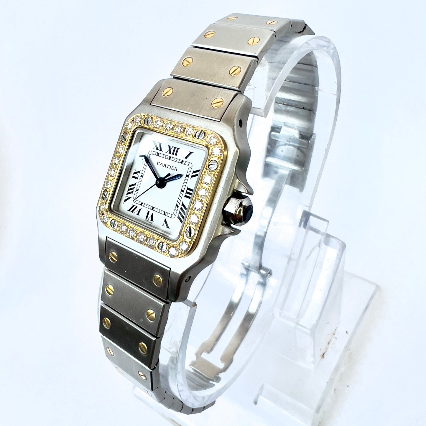 CARTIER SANTOS GALBEE 24mm Automatic 2 Tone 0.69TCW Diamond Watch