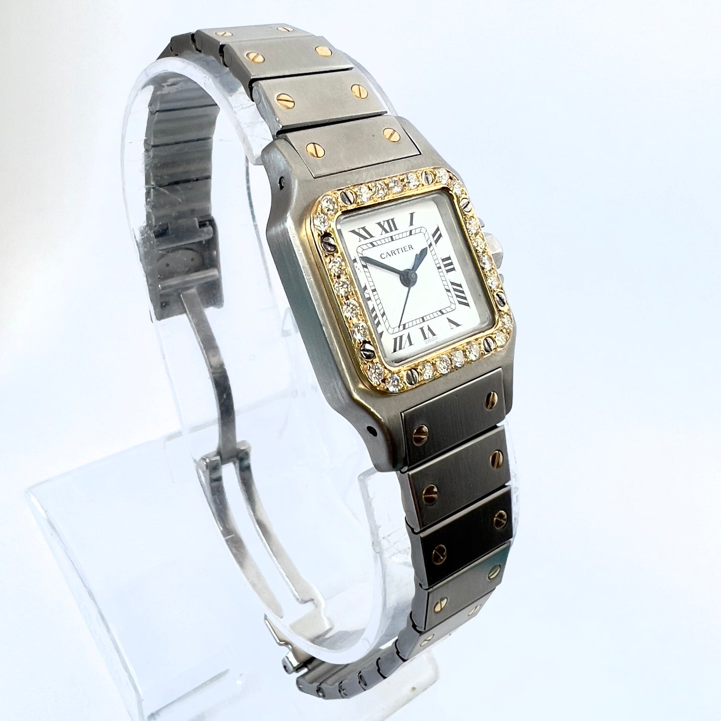 CARTIER SANTOS GALBEE 24mm Automatic 2 Tone 0.69TCW Diamond Watch