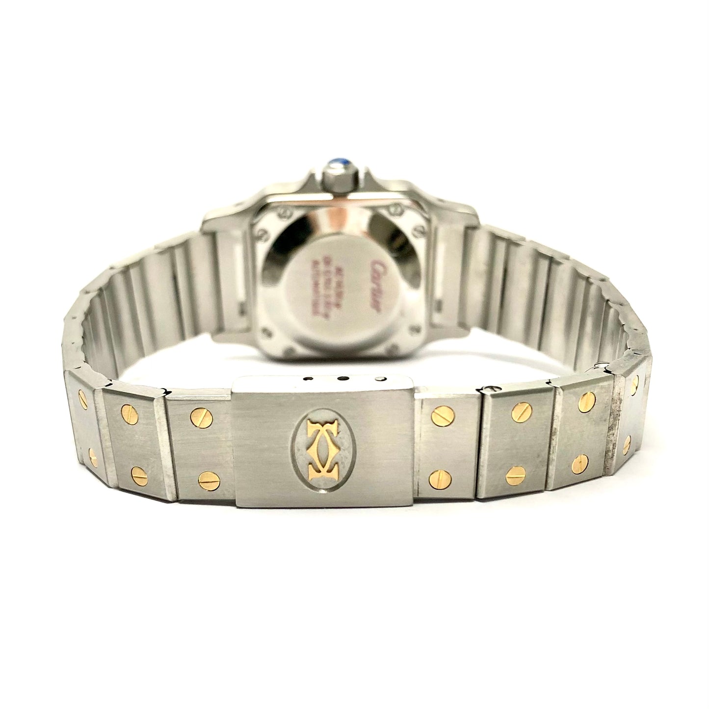 CARTIER SANTOS GALBEE 24mm Automatic 2 Tone Ladies Watch Diamond Bezel Gray Dial