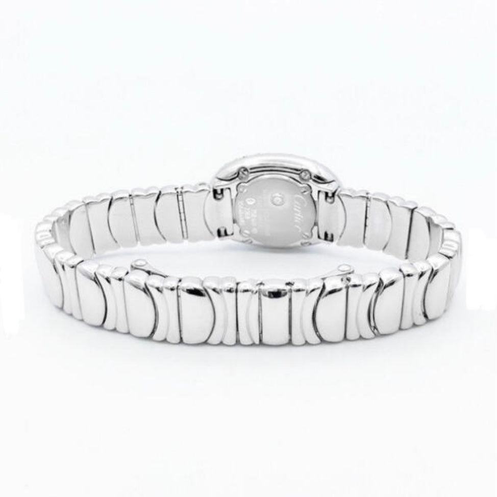 CARTIER BAIGNOIRE Mini 18K White Gold 1.23TCW Diamond Watch