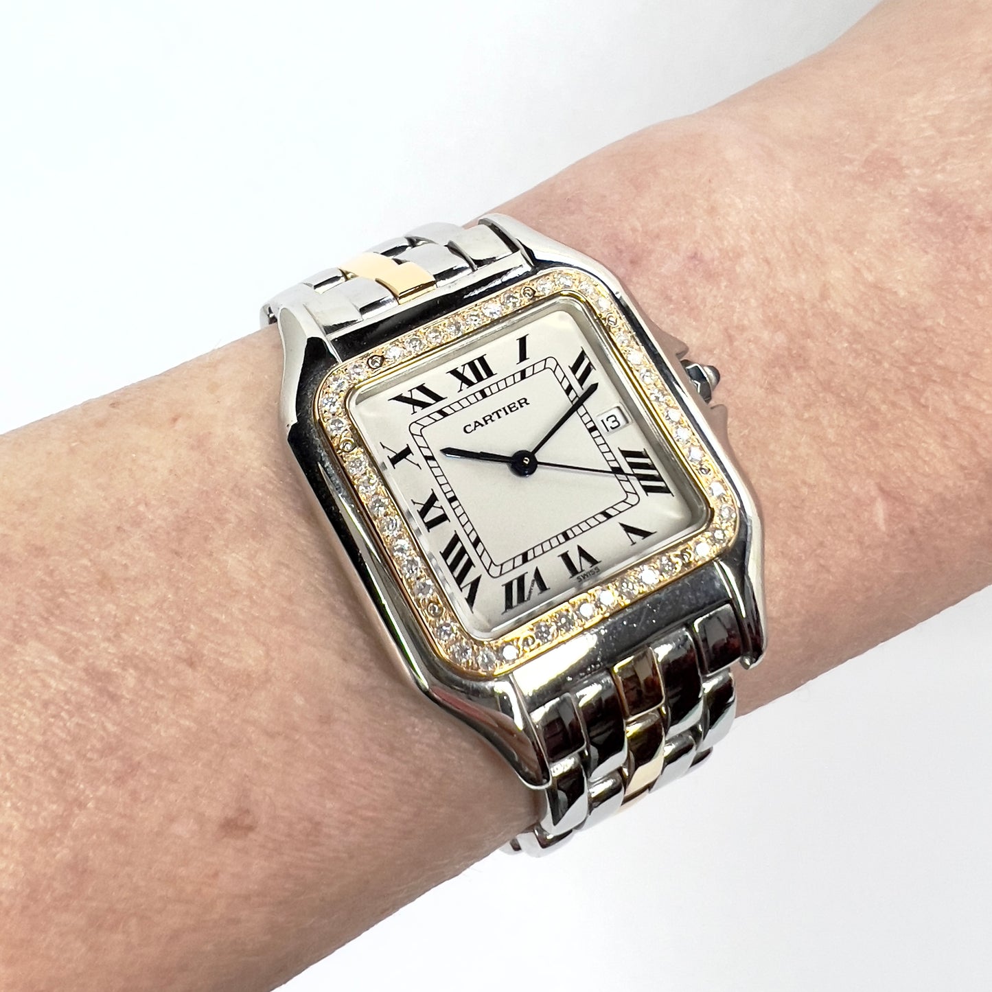 CARTIER PANTHERE Quartz 29mm 1 Row Gold 0.56TCW DIAMOND Watch