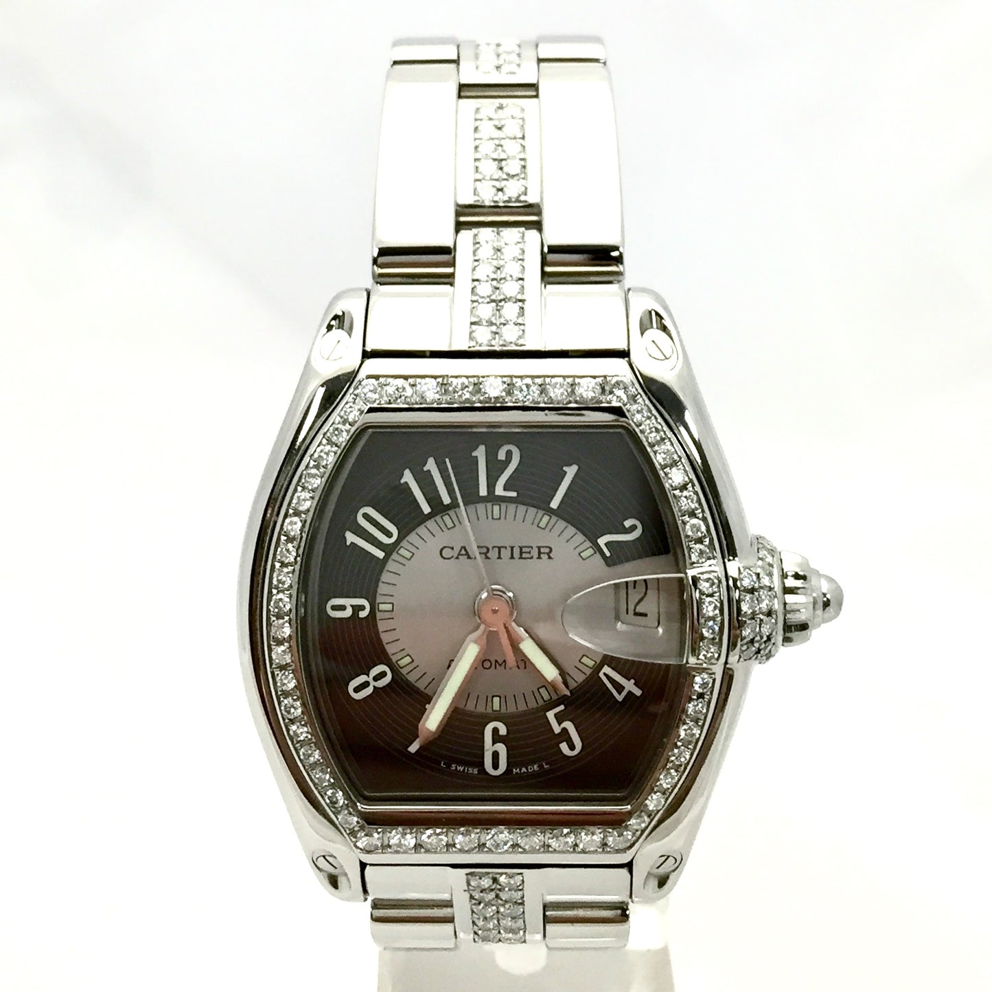CARTIER ROADSTER 2510 Automatic 38mm Steel DIAMOND Watch