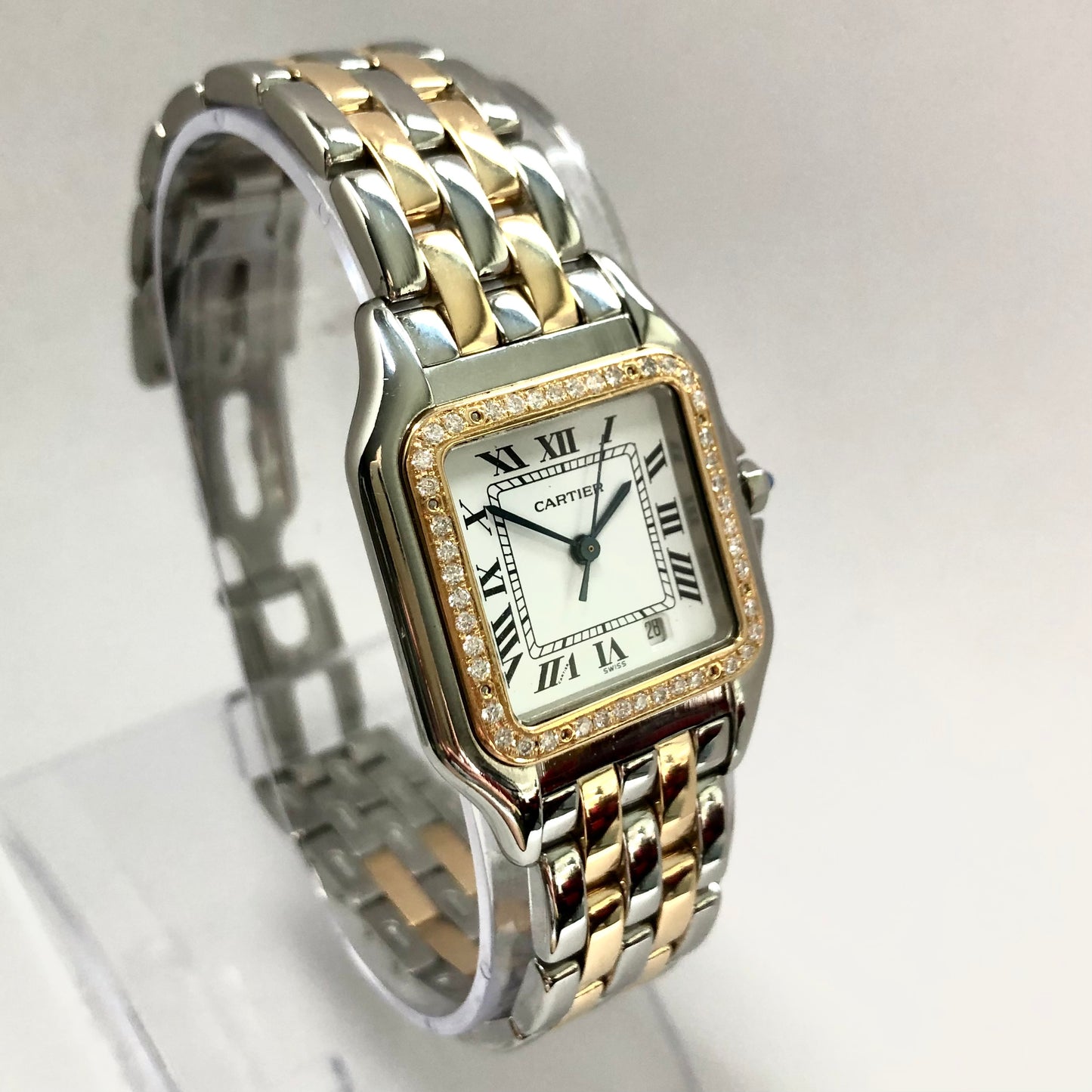 CARTIER PANTHERE 27mm 2 Row Gold 0.36TCW DIAMOND Watch