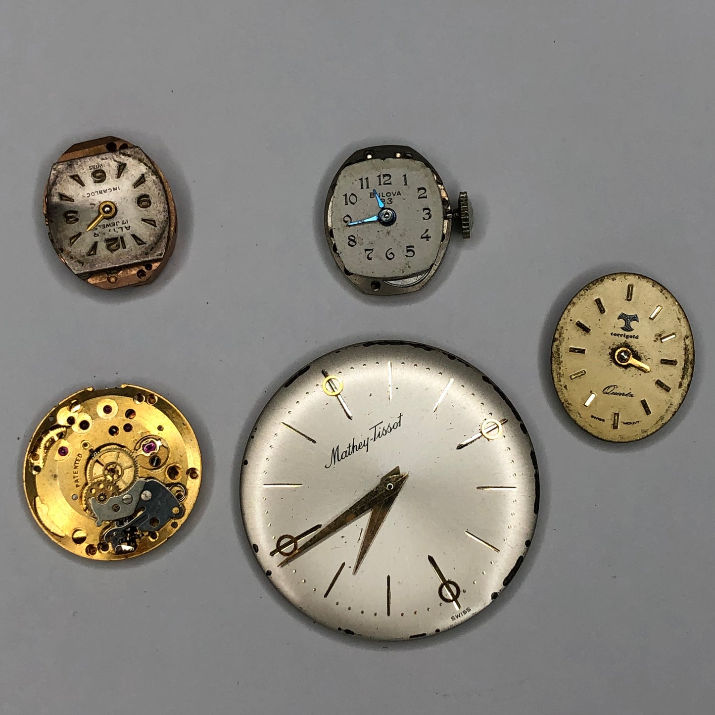 Movements with Dials Blancpain, Mathey Tissot, Bulova etc
