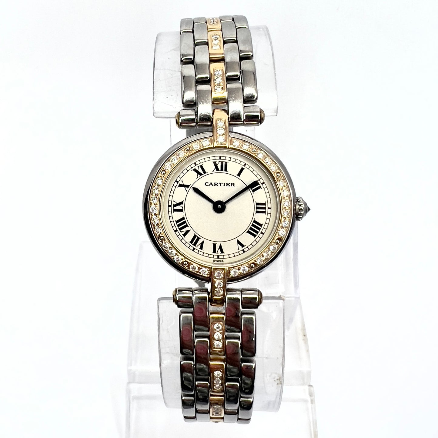 CARTIER PANTHERE VENDOME 24mm Quartz 1 Row Gold 0.67TCW Diamond Watch