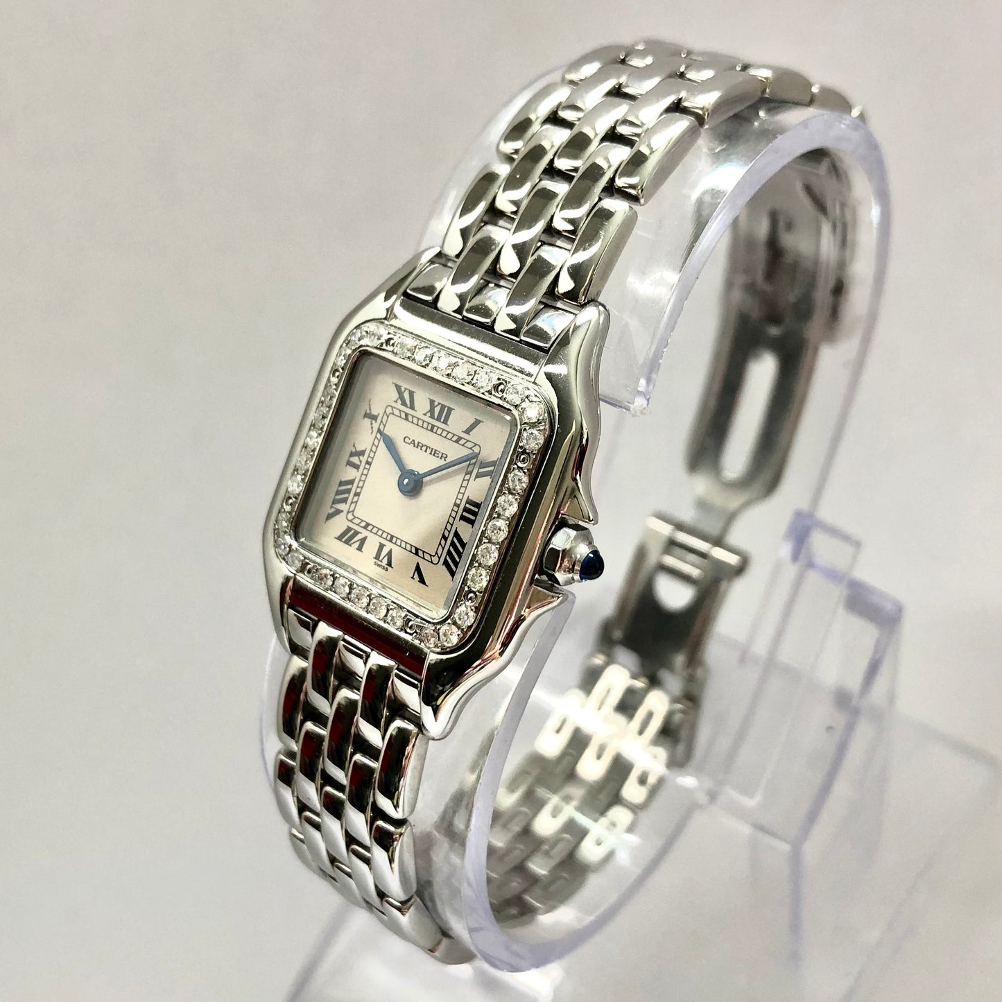 CARTIER PANTHERE 22mm Quartz Steel 0.32TCW DIAMOND Watch