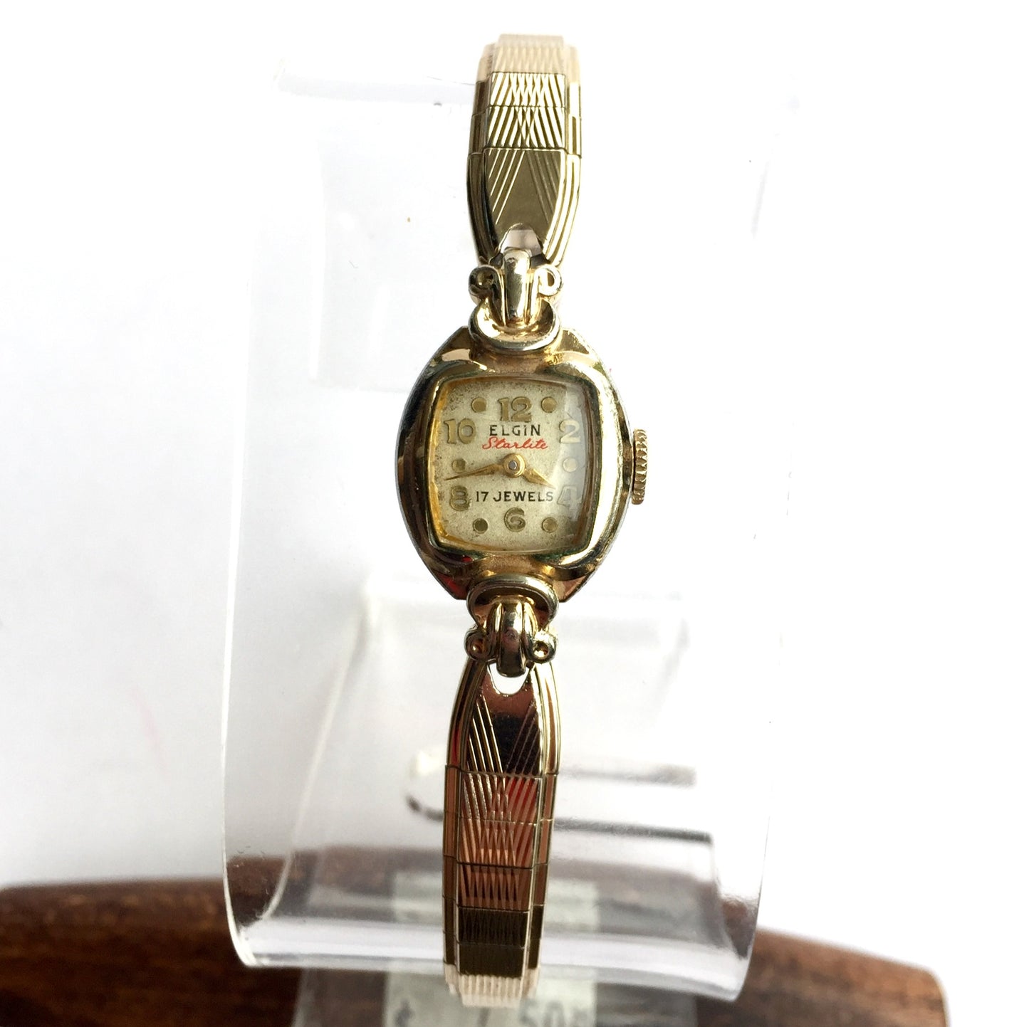 ELGIN STARLITE 17 Jewels Mechanical 14mm Gold-Plated & Stainless Steel Ladies Watch