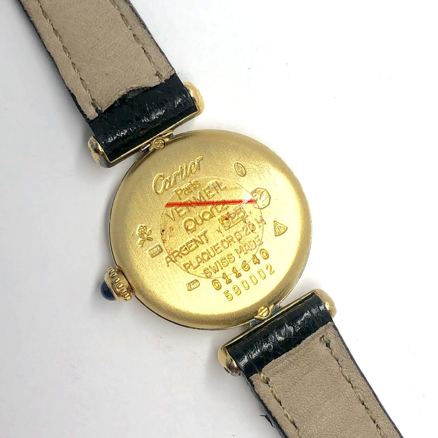 CARTIER VERMEIL COLISÈE 24mm Quartz GoldPlated Silver DIAMOND Watch