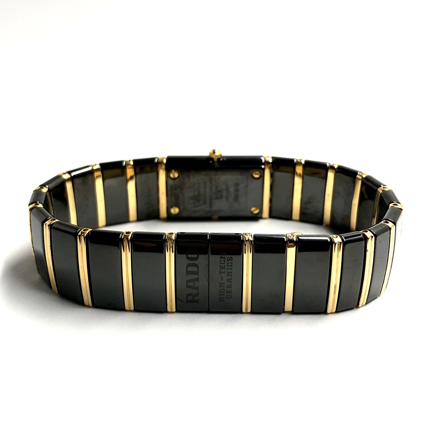 RADO DiaStar Quartz 16mm 18K Yellow Gold, Steel & High-Tech Black Ceramics ~0.75TCW Diamond Watch