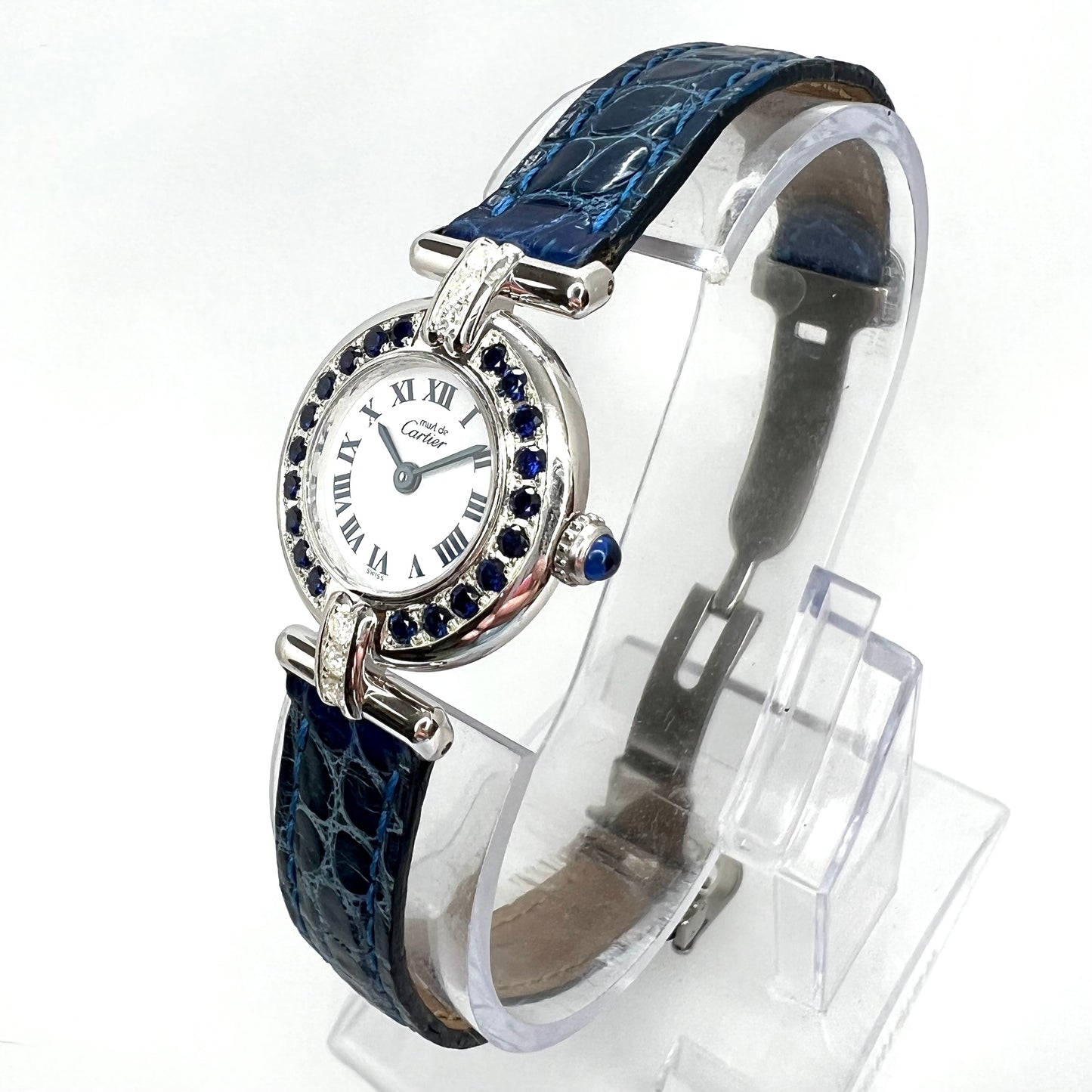 CARTIER COLISÈE Quartz 24mm Silver DIAMONDS & Blue SAPPHIRES Watch
