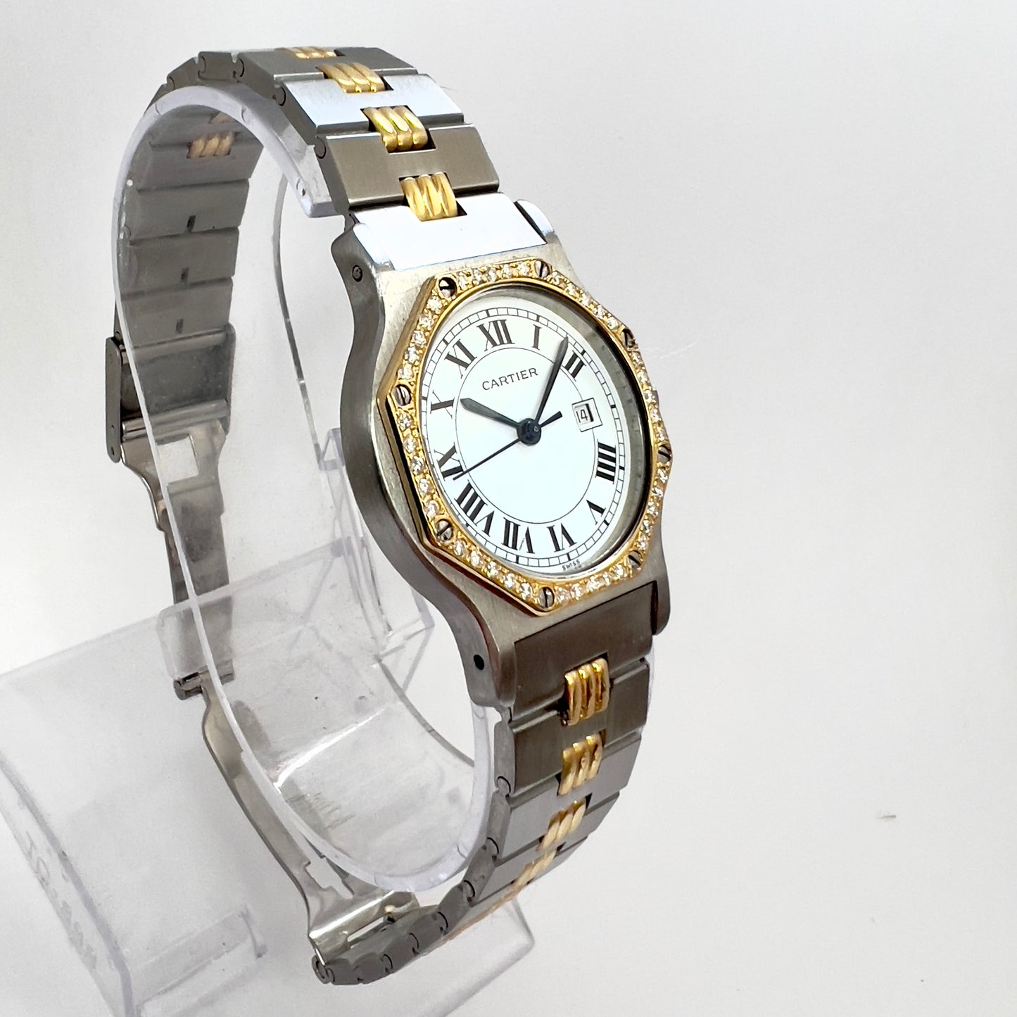 CARTIER SANTOS OCTAGON Automatic 31mm 2 Tone 0.38TCW DIAMOND Watch