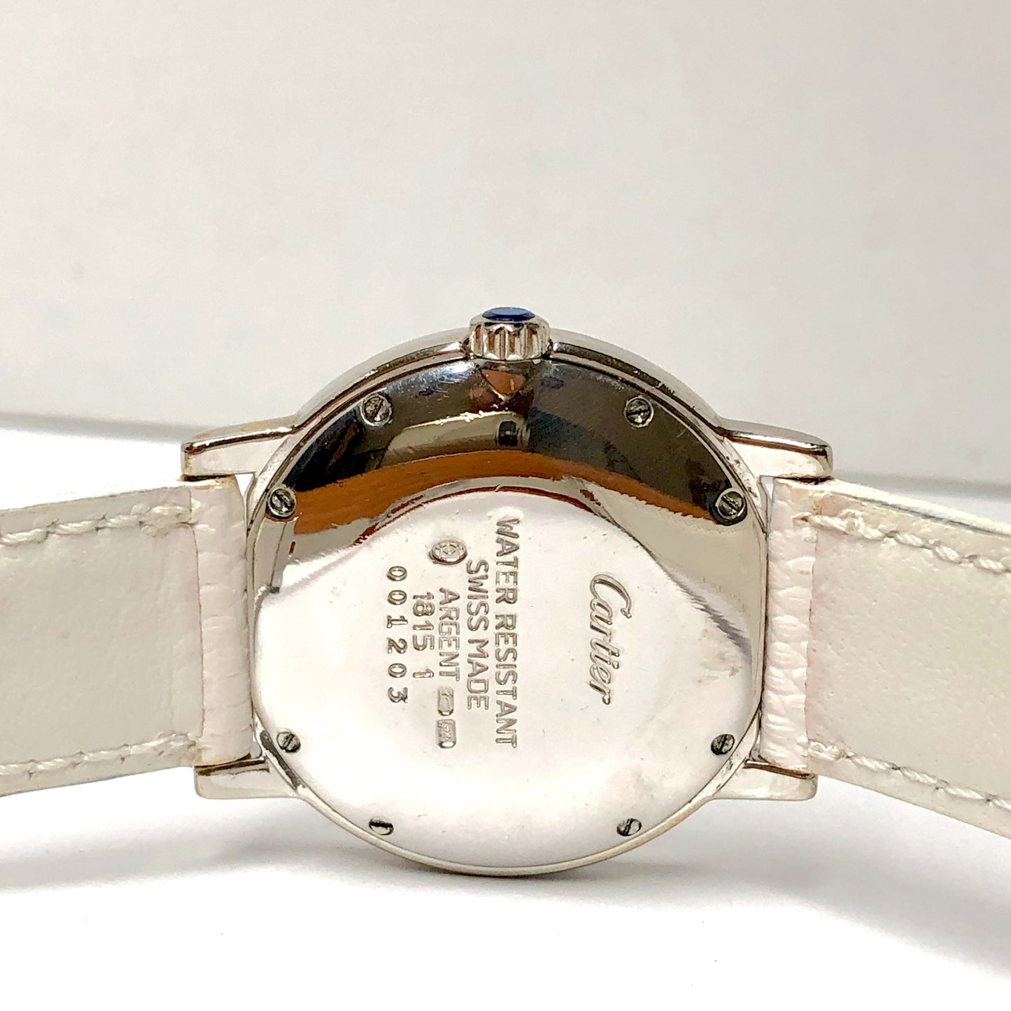CARTIER RONDE Quartz 32mm Silver 1.01TCW DIAMONDS & Blue SAPPHIRES Watch