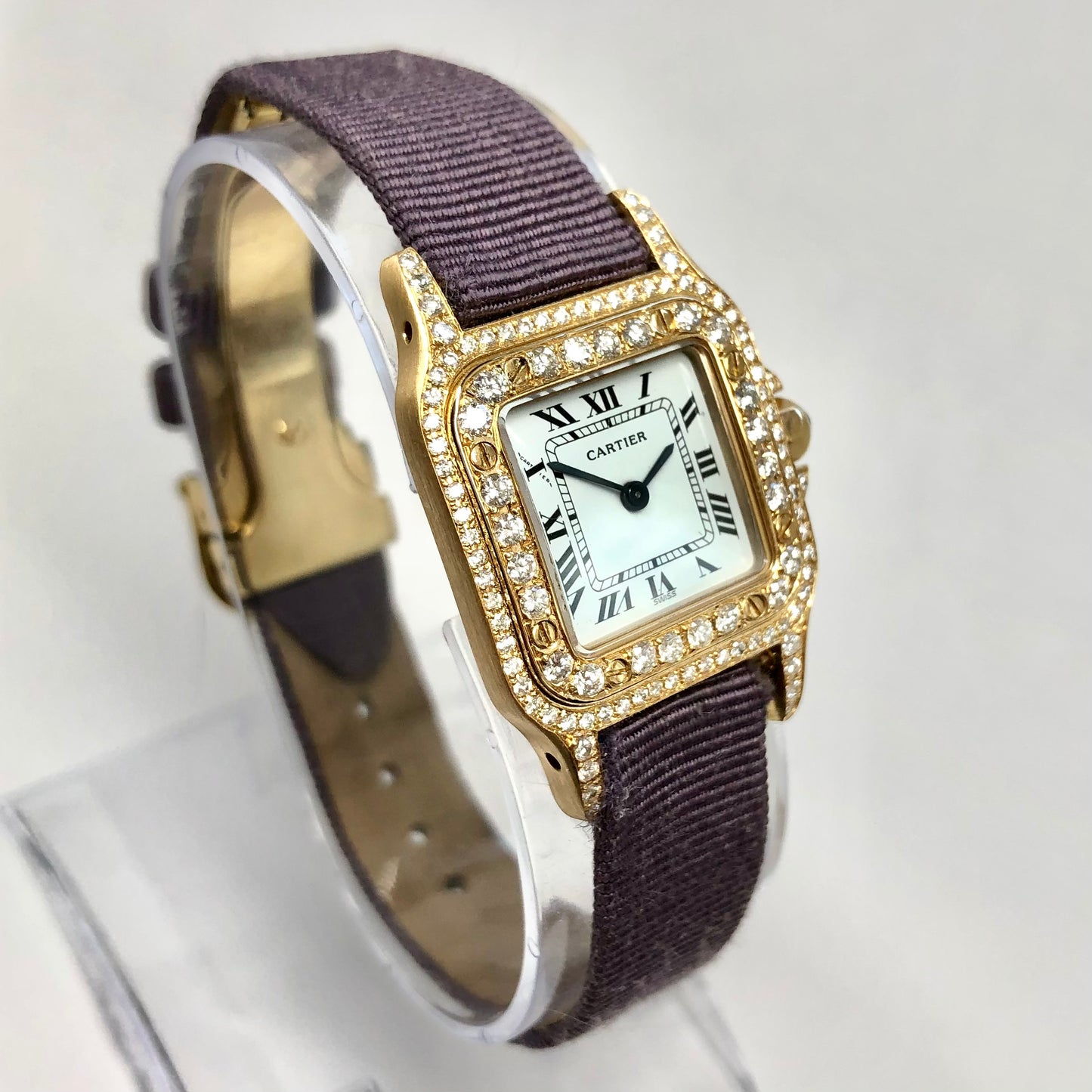 CARTIER SANTOS 24mm 18K Yellow Gold 1.06TCW DIAMOND Watch
