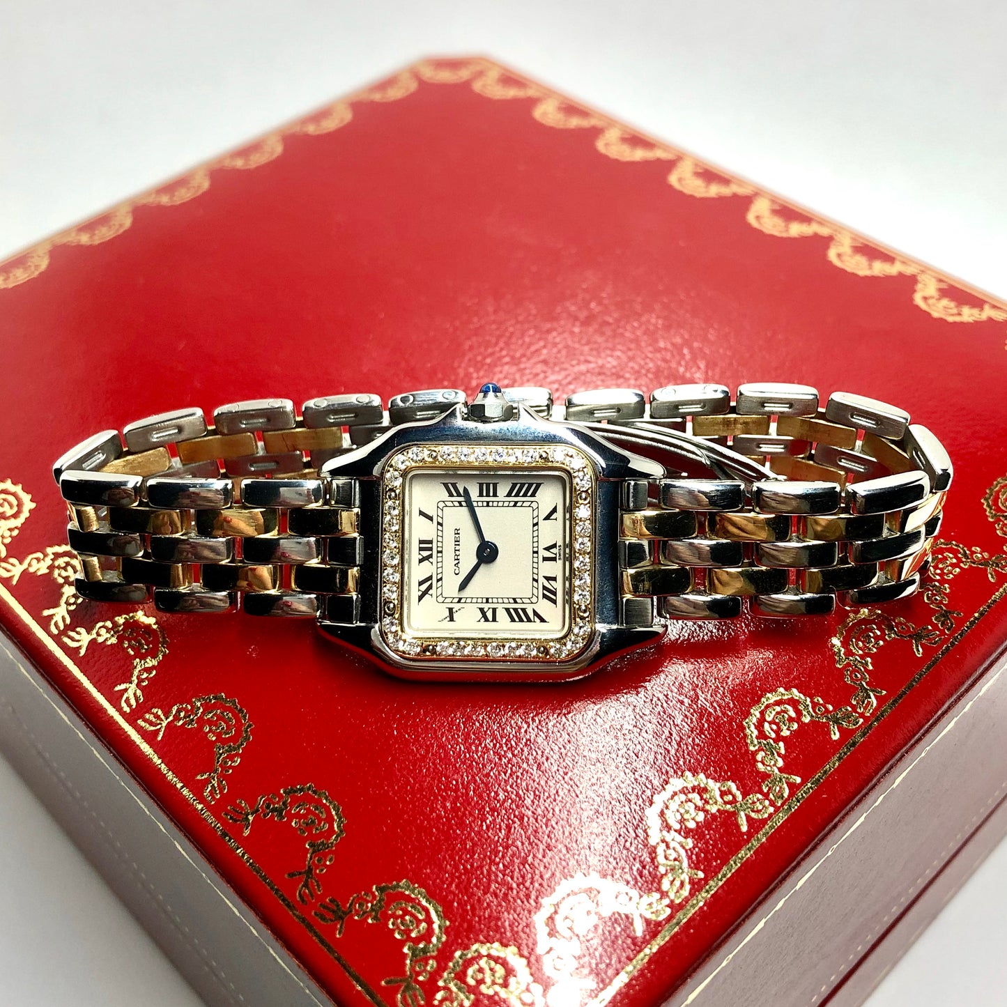 CARTIER PANTHÉRE Quartz 23mm 2 Row Gold 0.33TCW Diamond Watch