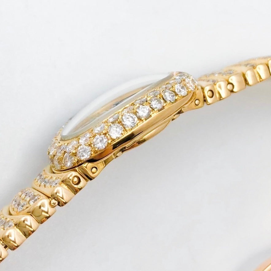 CARTIER BAIGNOIRE Mini 18mm Quartz 18K Yellow Gold Diamond Watch