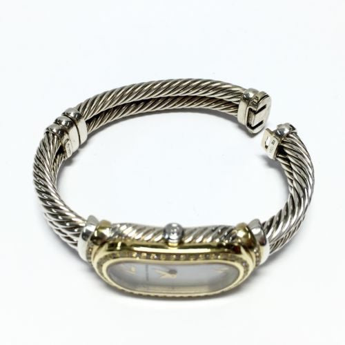 DAVID YURMAN Quartz 20mm Silver & 18K Yellow Gold DIAMOND Watch