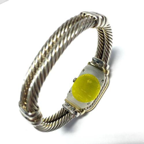 DAVID YURMAN Quartz 20mm Silver & 18K Yellow Gold DIAMOND Watch