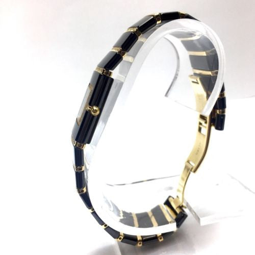 RADO DiaStar Quartz 16mm 18K Yellow Gold, Steel & High-Tech Black Ceramics ~0.75TCW Diamond Watch
