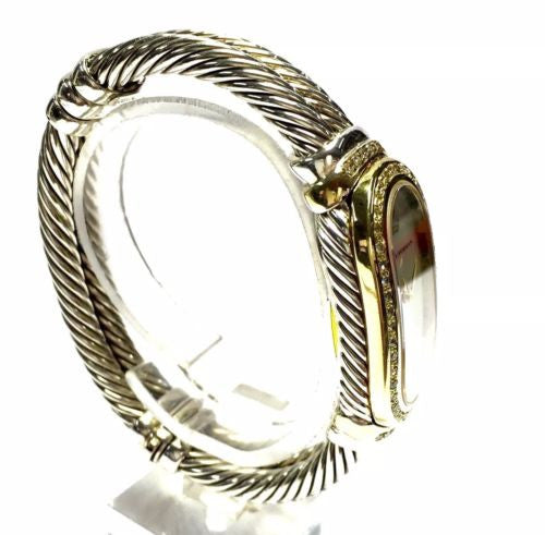 DAVID YURMAN Quartz 20mm Silver & 18K Yellow Gold DIAMOND Watch