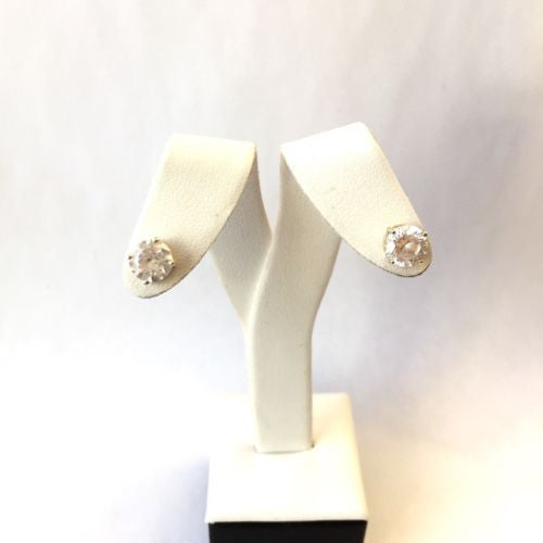14K Yellow Gold Earrings Studs w/ Cubic Zirconia CZ
