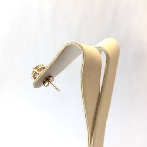 14K Yellow Gold Earrings Studs w/ Cubic Zirconia CZ