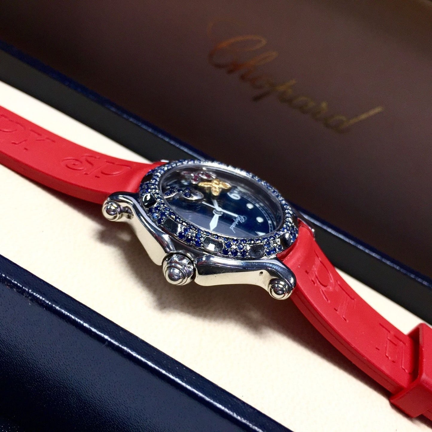 CHOPARD HAPPY SPORT Quartz 32mm Steel Blue Sapphires Watch