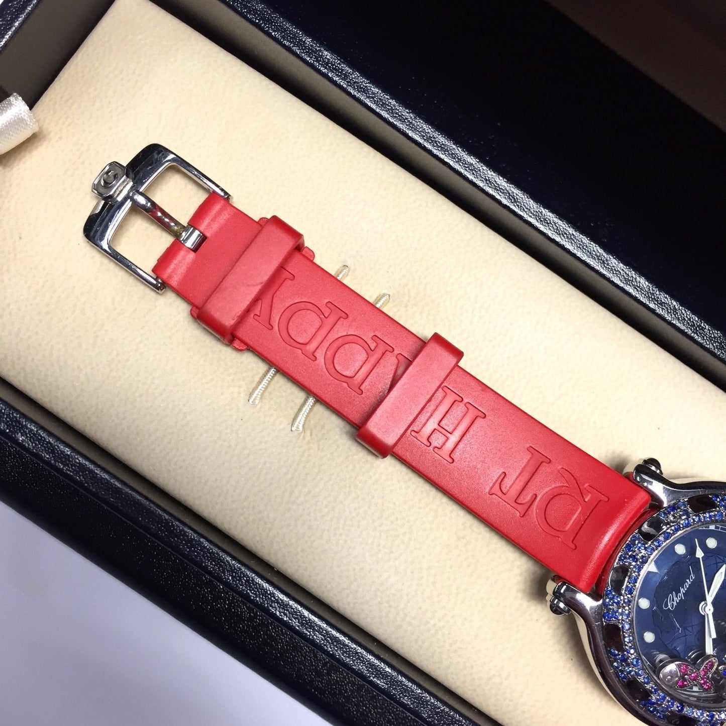 CHOPARD HAPPY SPORT Quartz 32mm Steel Blue Sapphires Watch