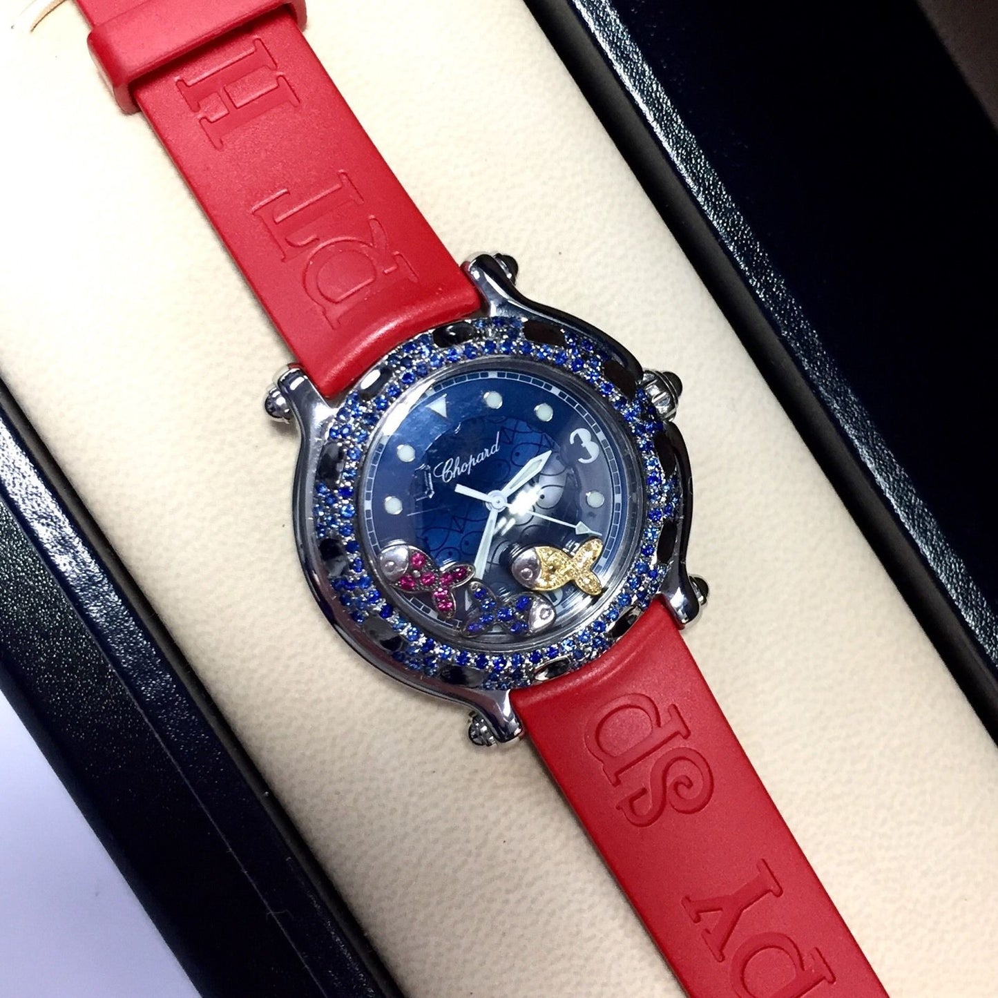 CHOPARD HAPPY SPORT Quartz 32mm Steel Blue Sapphires Watch