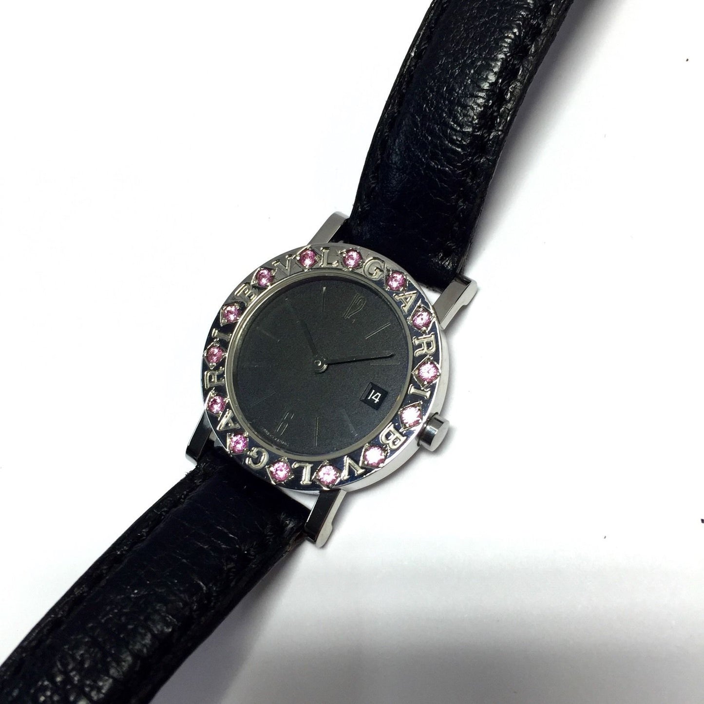 BVLGARI Quartz 33mm Steel PINK SAPPHIRES Watch