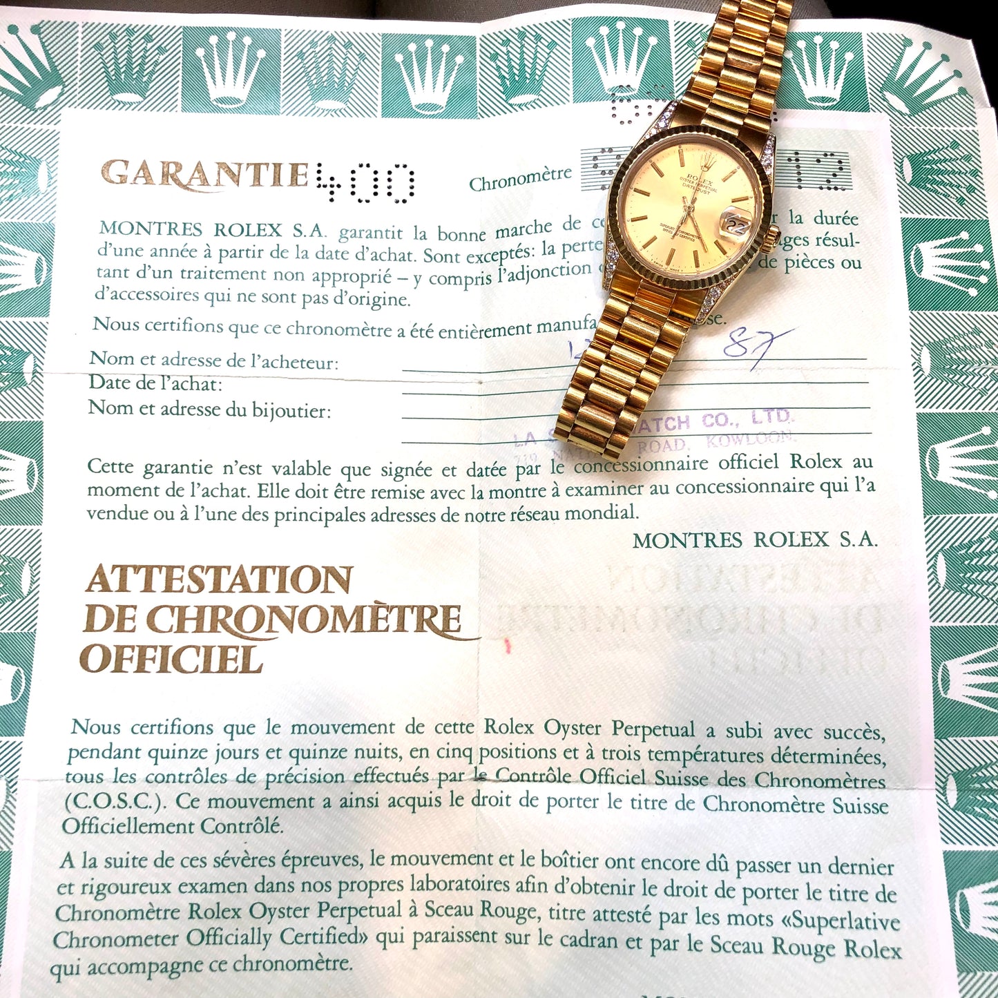 ROLEX DATEJUST PRESIDENTIAL 31mm 18K Yellow Gold Watch FACTORY DIAMONDS