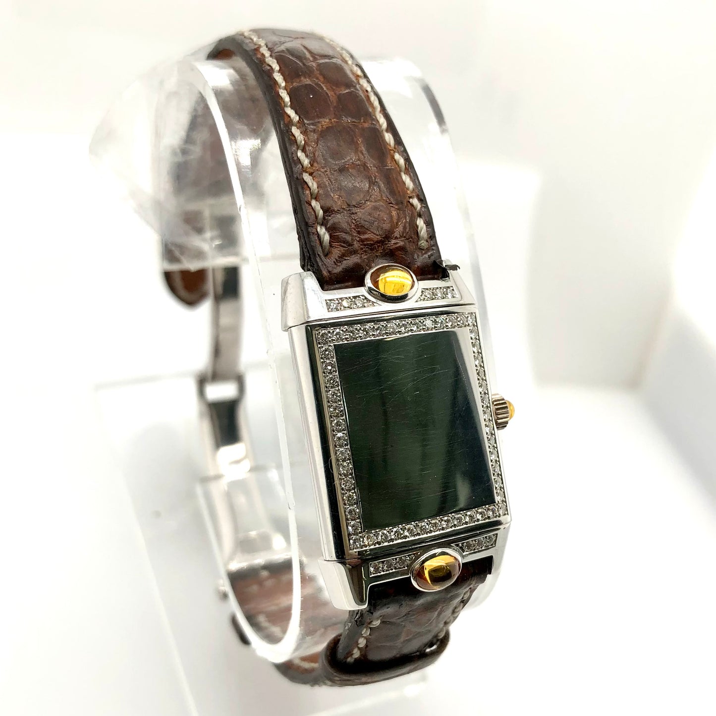Jaeger LeCoultre REVERSO Joaillerie 18K White Gold Watch Factory Diamonds