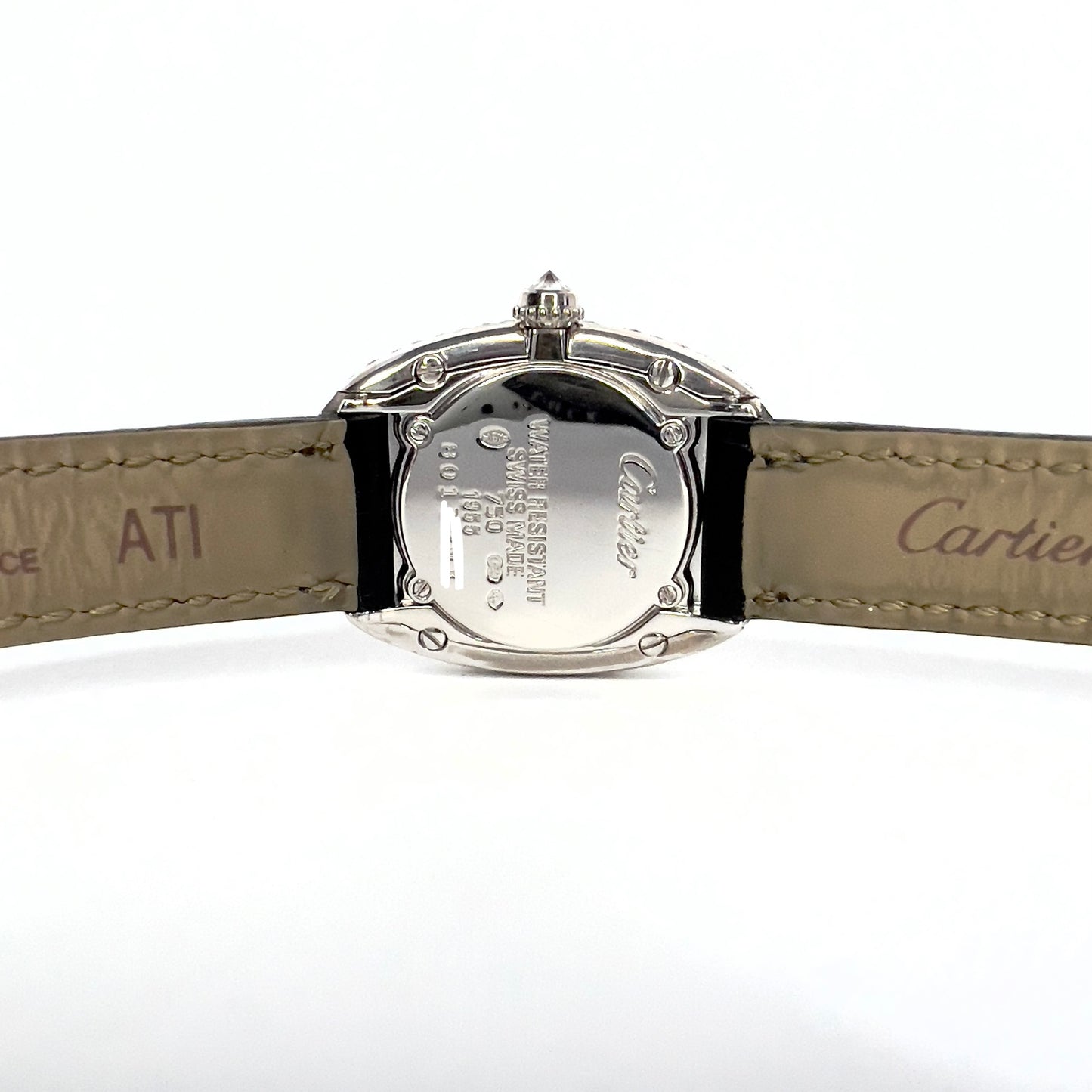 CARTIER BAIGNOIRE Quartz 18K White Gold 23mm 2.02TCW Diamond Watch