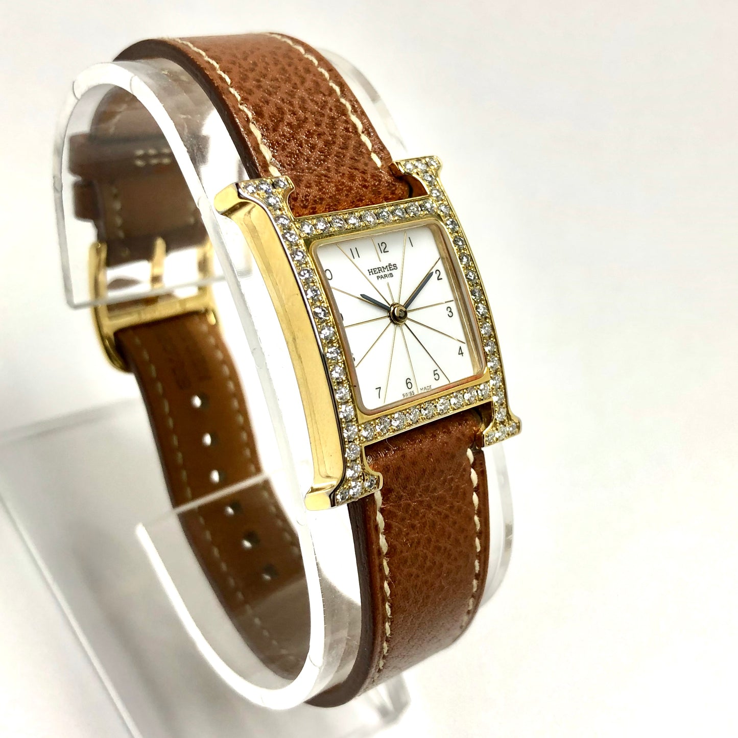HERMÈS HEURE H Quartz 25mm Two Tone 0.91TCW DIAMOND Watch