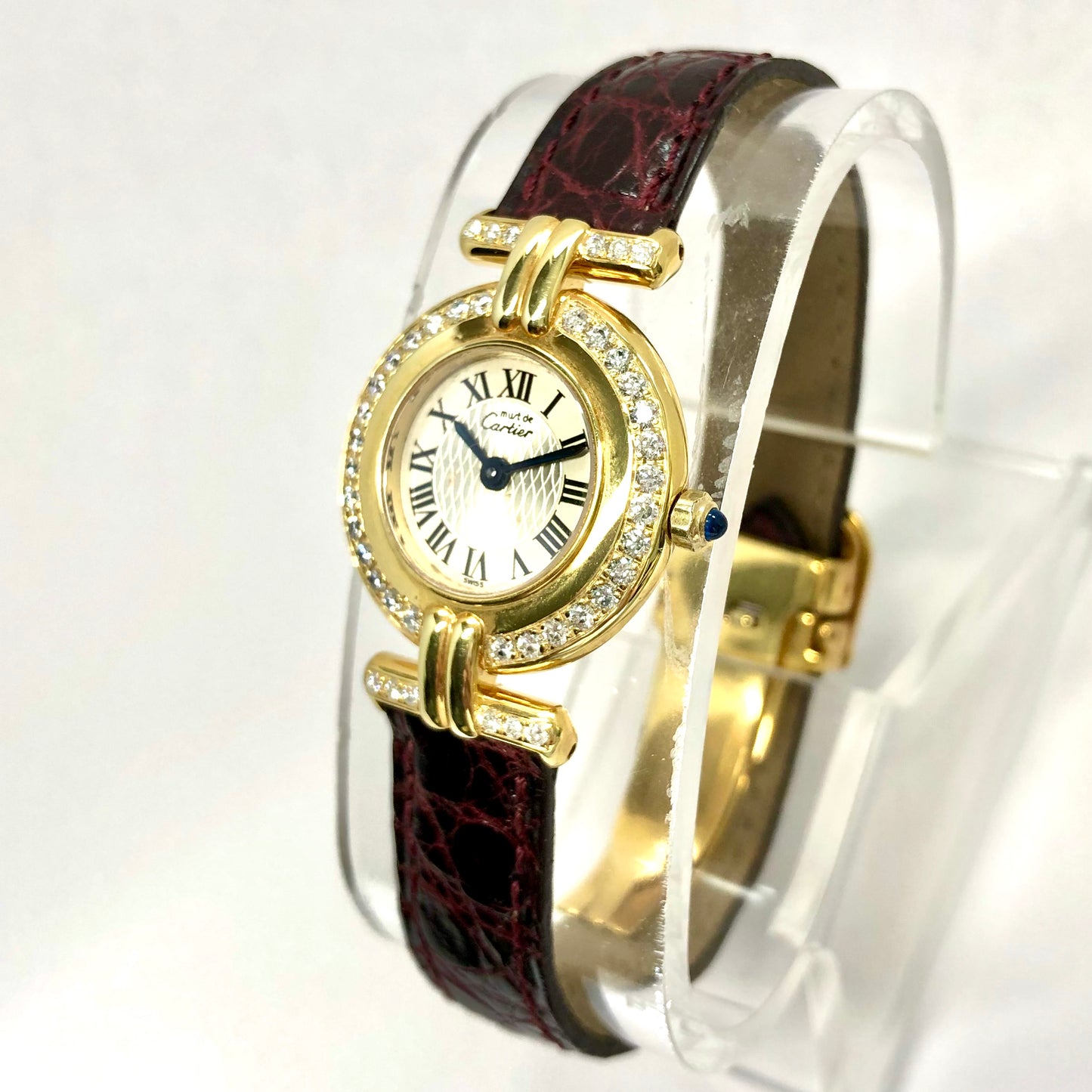 CARTIER VERMEIL COLISÈE Anniversary LMT ED Quartz 24mm GP Silver 0.67TCW DIAMOND Watch
