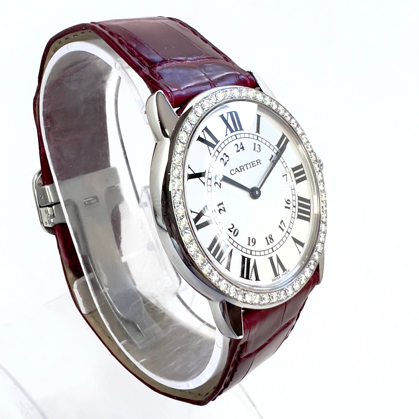 CARTIER RONDE SOLO Date 36mm Quartz Steel 1TCW DIAMOND Watch