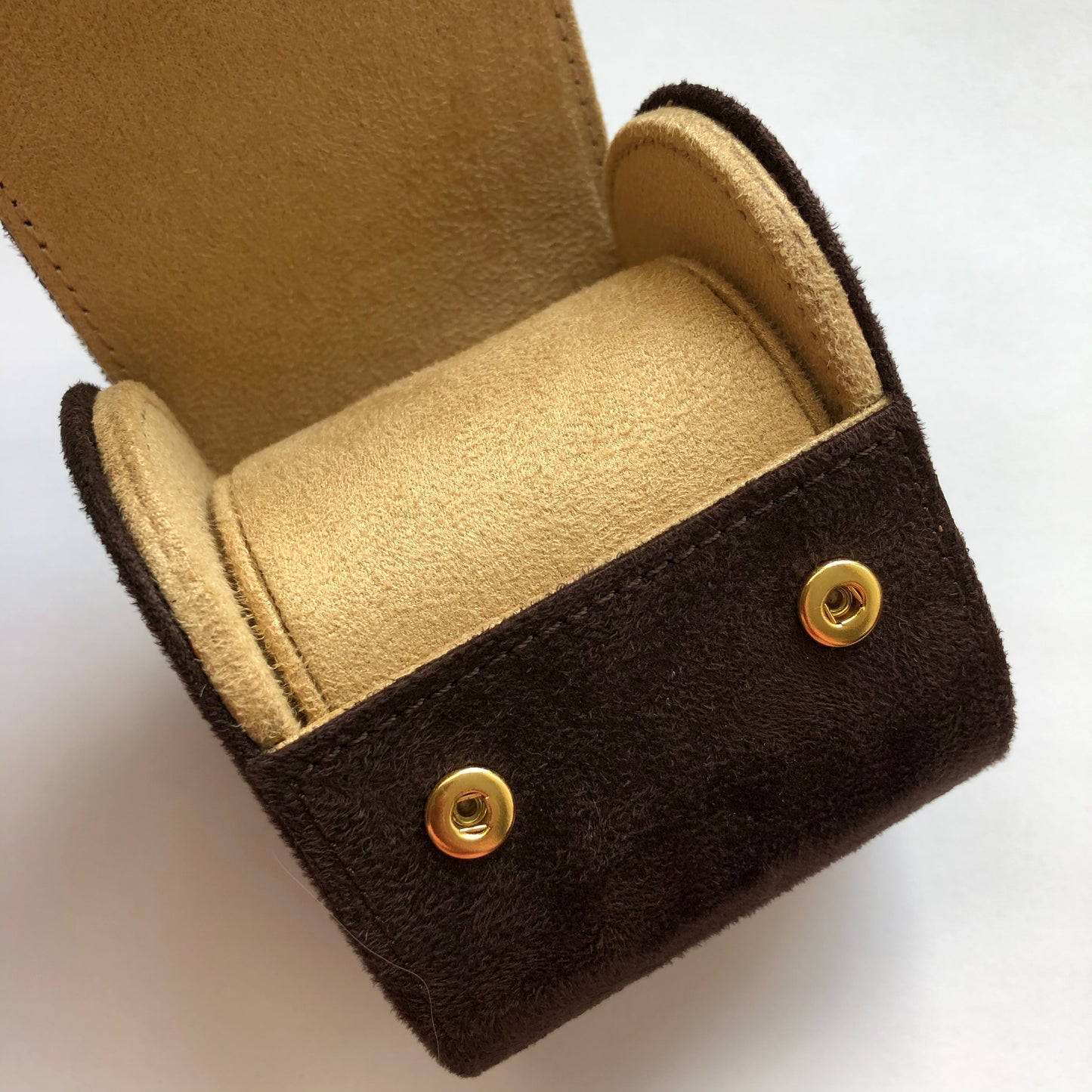 LOUIS VUITTON Brown Faux Suede Case with Pillow 3 x 3.5 x 2.5 inches