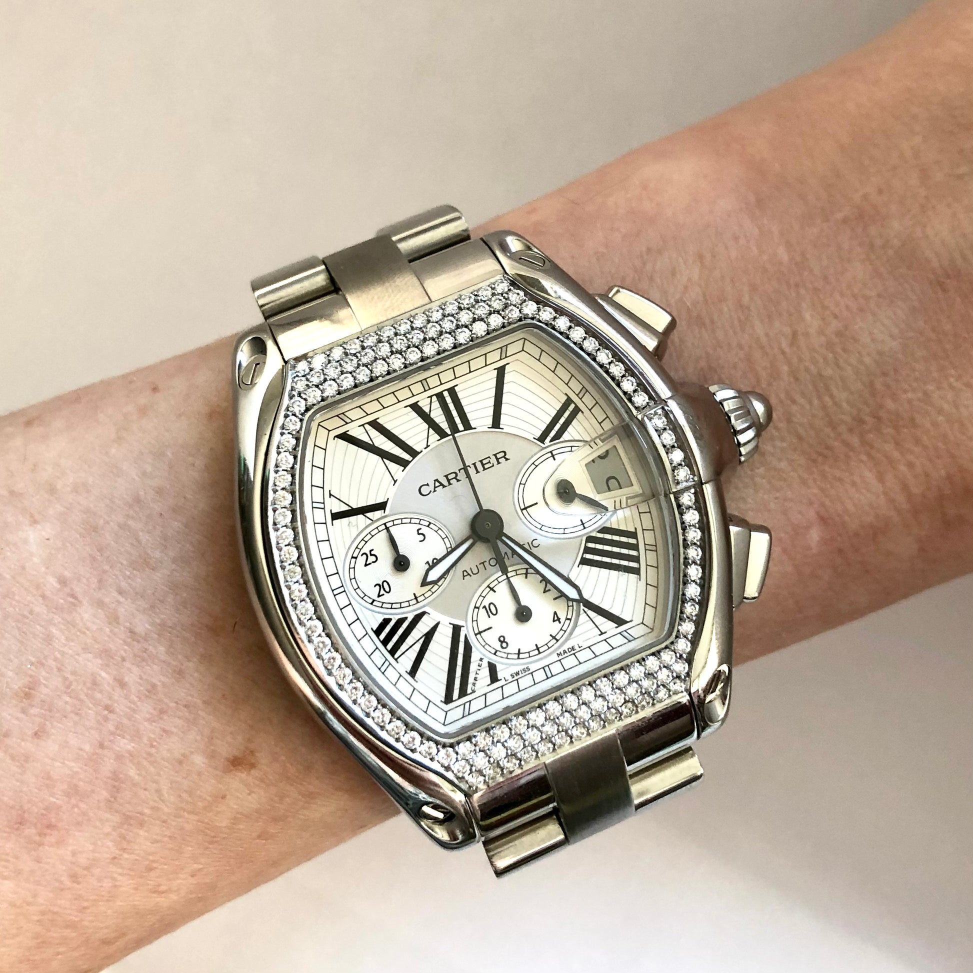 CARTIER ROADSTER Chronograph Diamond Watch