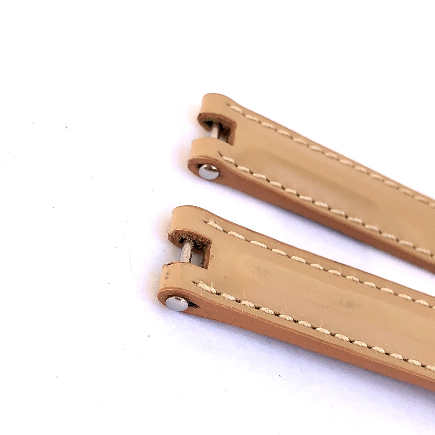 BAUME & MERCIER 14mm Beige Patent Leather Band Strap Original Silver Buckle SWISS MADE