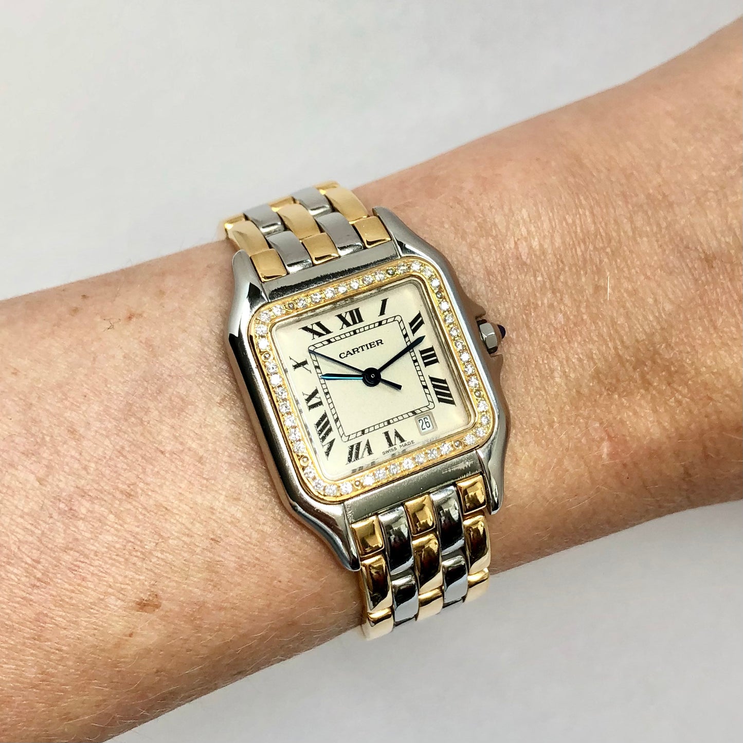 CARTIER PANTHERE Quartz 27mm 3 Row Gold 0.5TCW DIAMOND Watch
