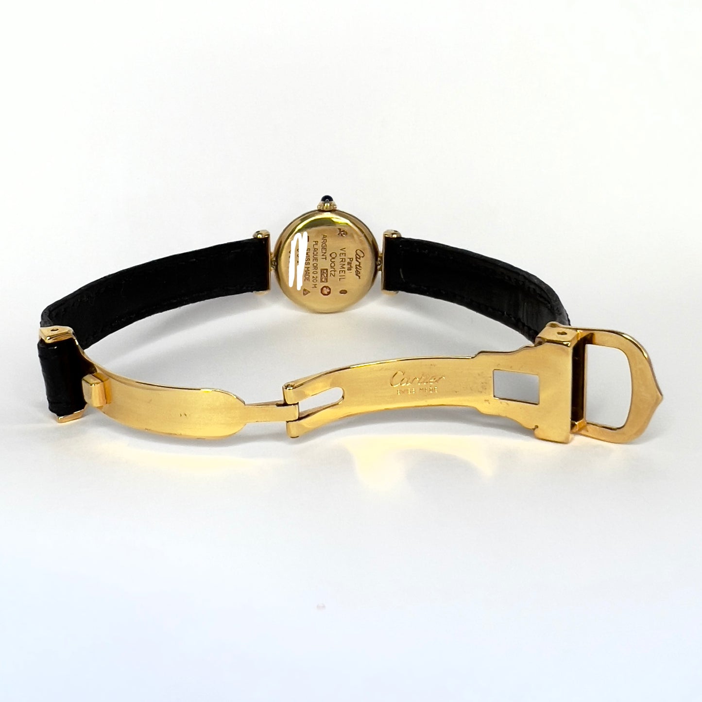 CARTIER VERMEIL COLISÈE Quartz 24mm GoldPlated Silver 0.83TCW DIAMONDS
& Red Rubies Watch